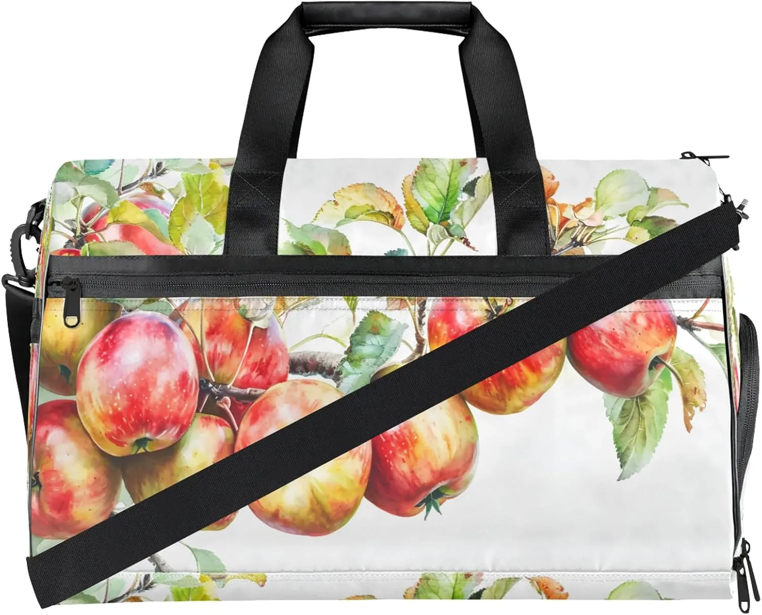 Gym Bag for Women Men Fruit Apple Tree Travel Duffle Bag with Shoe Compartment Waterproof Sports Tote Bags Large Overnight Weekender Bags for Travel Swimming Gym Yoga Dance