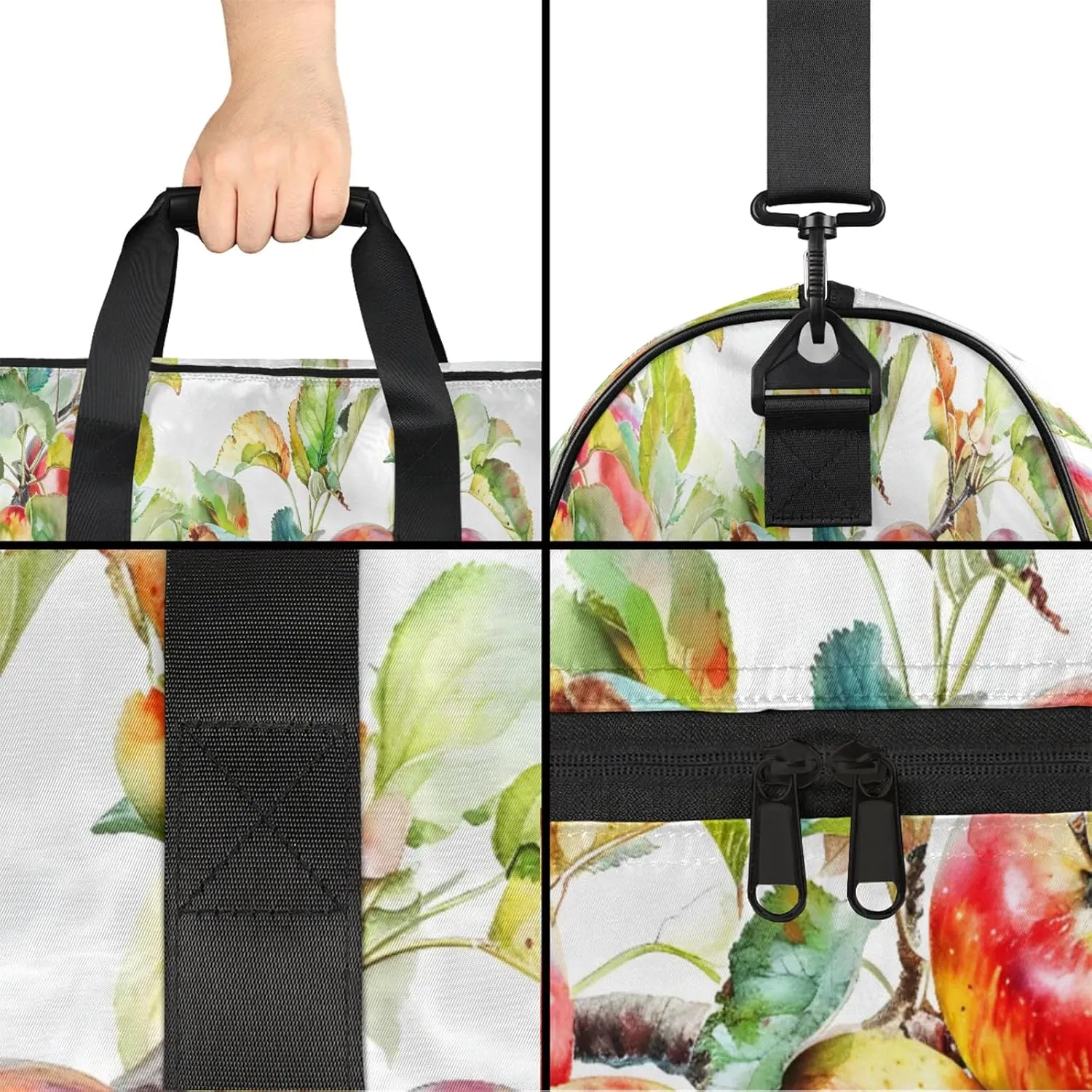 Gym Bag for Women Men Fruit Apple Tree Travel Duffle Bag with Shoe Compartment Waterproof Sports Tote Bags Large Overnight Weekender Bags for Travel Swimming Gym Yoga Dance