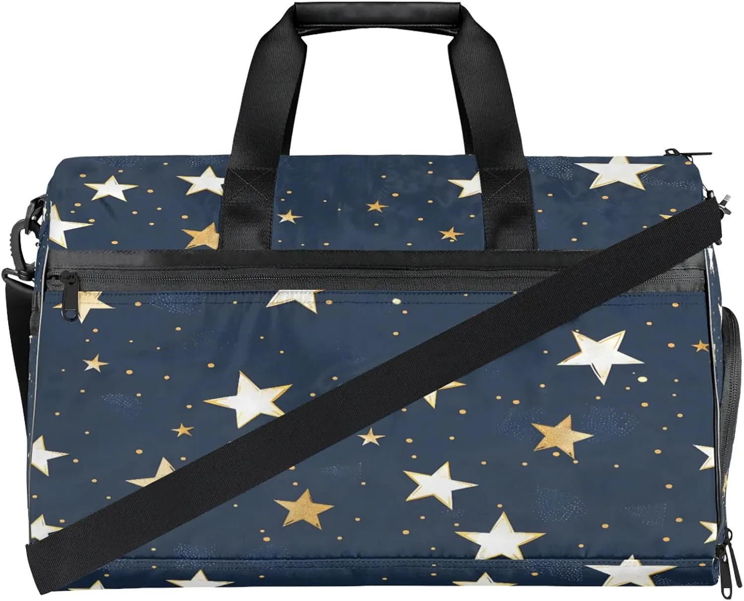 Gym Bag for Women Men Universe Stars Blue Travel Duffle Bag with Shoe Compartment Waterproof Sports Tote Bags Large Overnight Weekender Bags for Travel Swimming Gym Yoga Dance