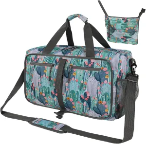 Gym Bag Large Duffle Bag for Women Travel Overnight Weekend Waterproof Hospital Dance Bag Workout Bag with Shoes Compartment (Cactus)