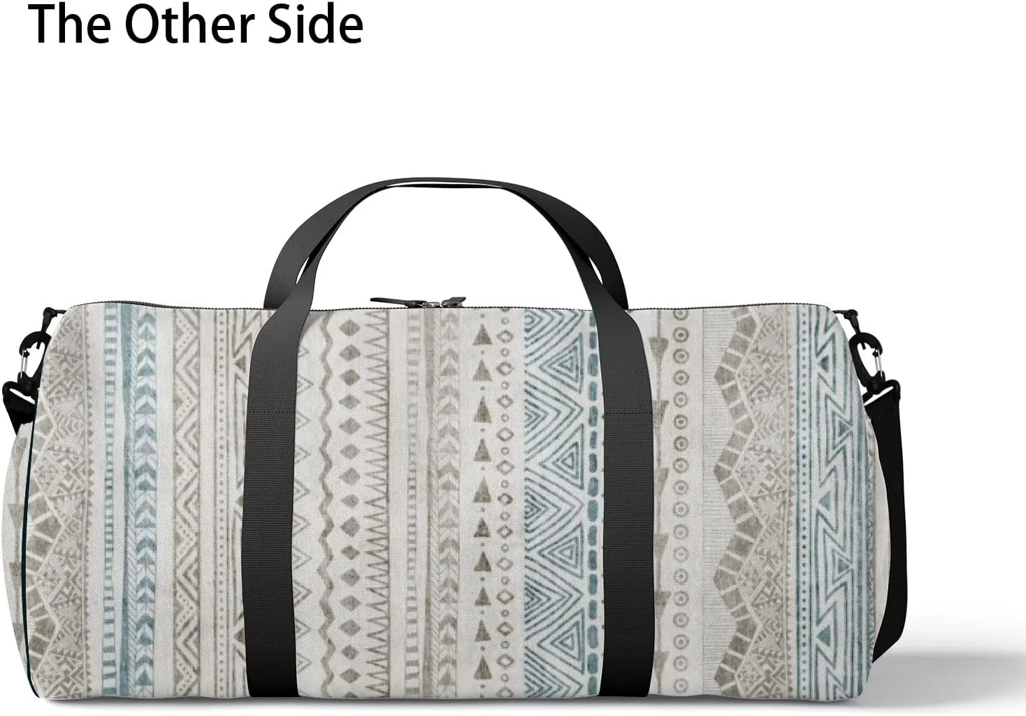 Gym Bag Sports Travel Bag Abstract Stripe Texture Symmetric Geometry Weekender Bags with 2 Side Pocket Lightweight Waterproof Polyester Tote Bag for Swimming Yoga Women Men 9x17.6inch