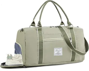 Gym Bag with Wet Pocket, Foldable Travel Duffle Bag Carry On Weekender Bags for Women, Waterproof Overnight Bag for Travel, Gym, Yoga