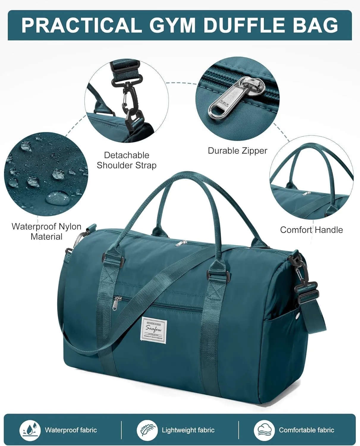 Gym Bag Womens Mens with Shoes Compartment and Wet Pocket Travel Duffel Bag for Women for Plane Sport Gym Tote Bags with Toiletry Bag Waterproof Weekend Overnight Bag Carry on Bag Hospital Holdalls