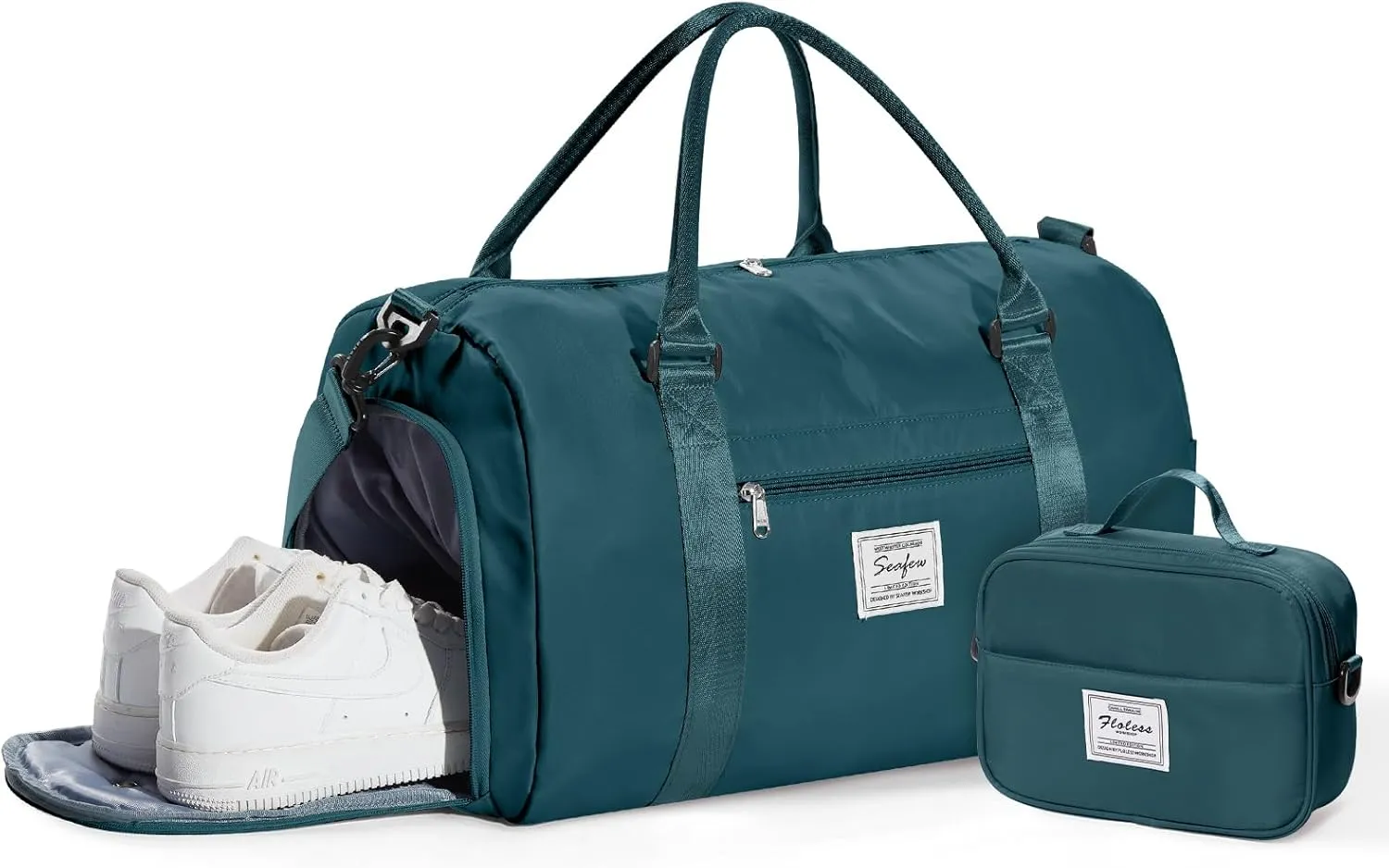 Gym Bag Womens Mens with Shoes Compartment and Wet Pocket Travel Duffel Bag for Women for Plane Sport Gym Tote Bags with Toiletry Bag Waterproof Weekend Overnight Bag Carry on Bag Hospital Holdalls