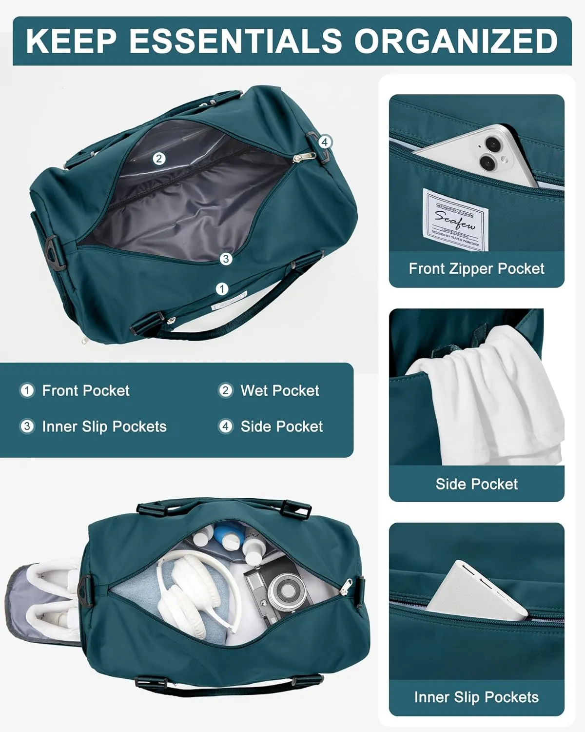 Gym Bag Womens Mens with Shoes Compartment and Wet Pocket Travel Duffel Bag for Women for Plane Sport Gym Tote Bags with Toiletry Bag Waterproof Weekend Overnight Bag Carry on Bag Hospital Holdalls