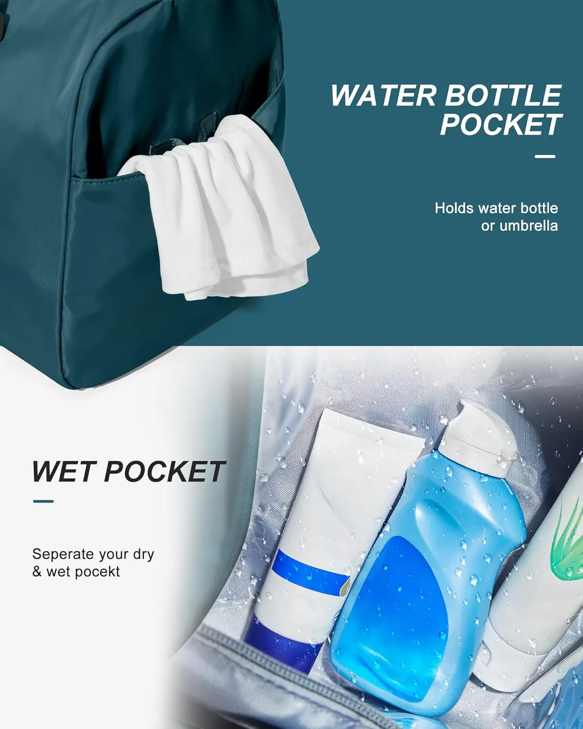Gym Bag Womens Mens with Shoes Compartment and Wet Pocket Travel Duffel Bag for Women for Plane Sport Gym Tote Bags with Toiletry Bag Waterproof Weekend Overnight Bag Carry on Bag Hospital Holdalls