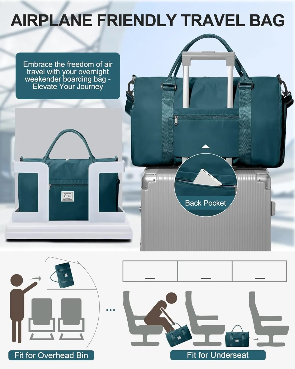Gym Bag Womens Mens with Shoes Compartment and Wet Pocket Travel Duffel Bag for Women for Plane Sport Gym Tote Bags with Toiletry Bag Waterproof Weekend Overnight Bag Carry on Bag Hospital Holdalls
