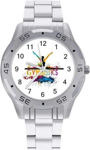 Gymnastics Gymnast Simple Stainless Steel Band Business Watch Dress Wrist Unique Luxury Work Casual Waterproof Watches