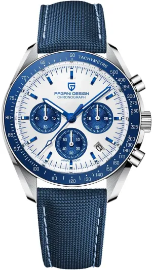 HaiQin Pagani Design 1701 Men's Watches Japanese VK63 Quartz Movement Stainless Steel Strap Waterproof Casual Dress Analog Watch Professional Chronograph