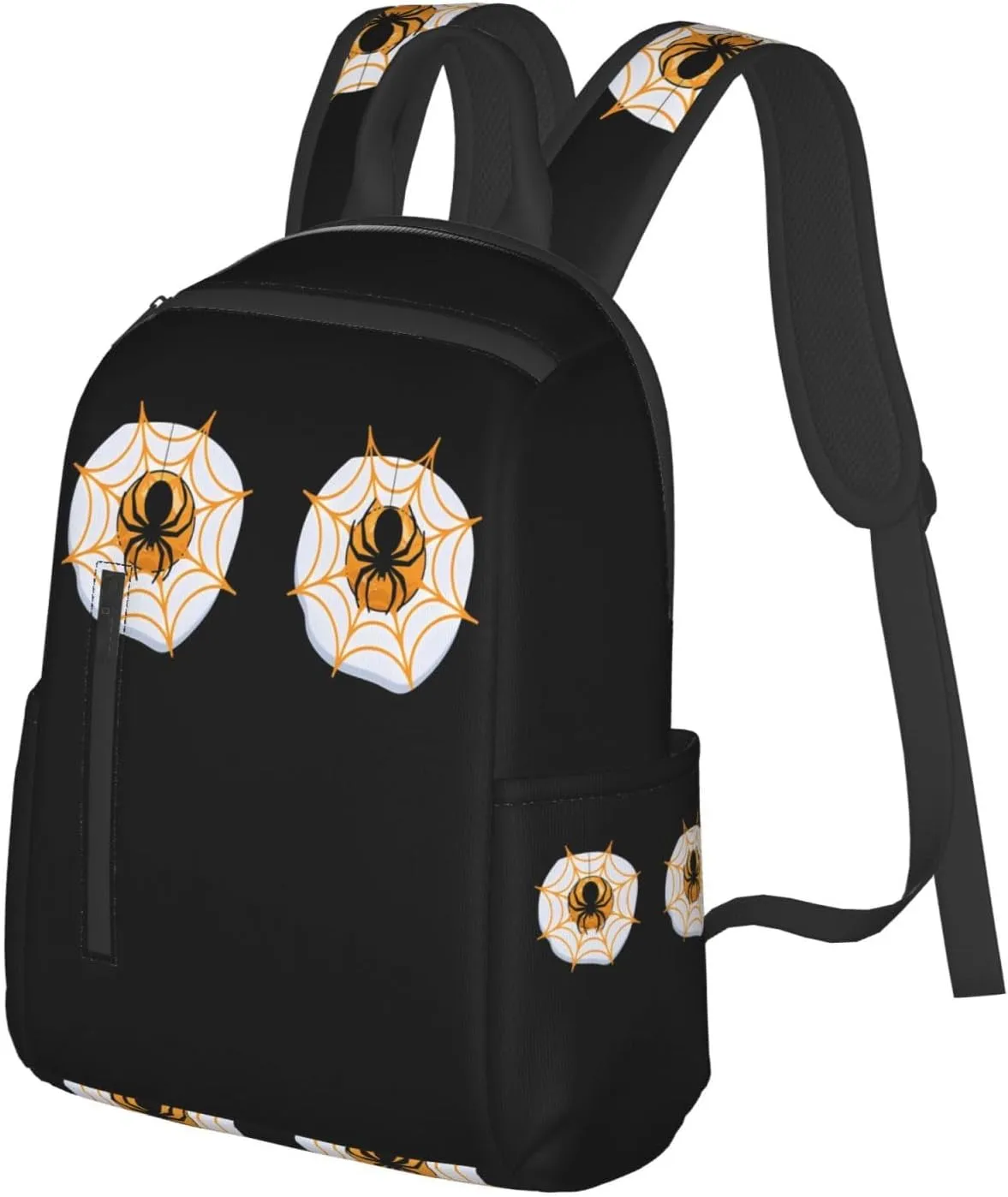 Halloween Eggs Boobs Spider Casual Backpacks Large Capacity Laptop Backpack Sports Rucksack Travel Daypack Adjustable Shoulder Strap Work Bag for Outdoor Camping
