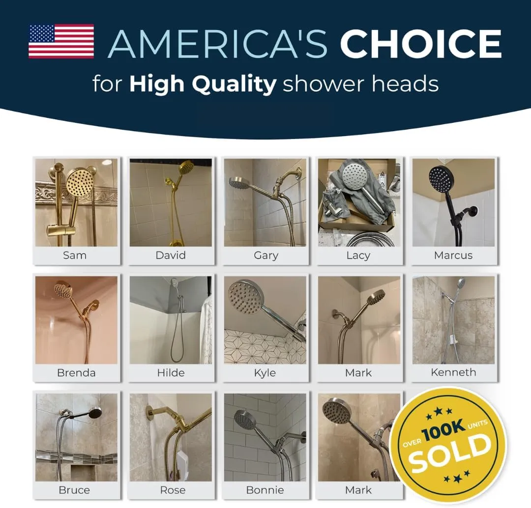 HammerHead Showers® ALL METAL Handheld Shower Head with Hose and Brass Holder - OIL RUBBED BRONZE - 2.5 GPM High Pressure Shower Heads with Adjustable Shower Wand Bracket - 6ft Flexible Extension