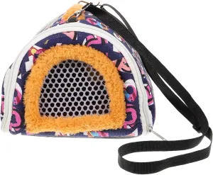 Hamster Carrier Bag Portable Travel Pouch with Breathable Mesh for Pets Durable Canvas Design for Outings with Hamsters and Guinea Pigs Convenient Shoulder Strap