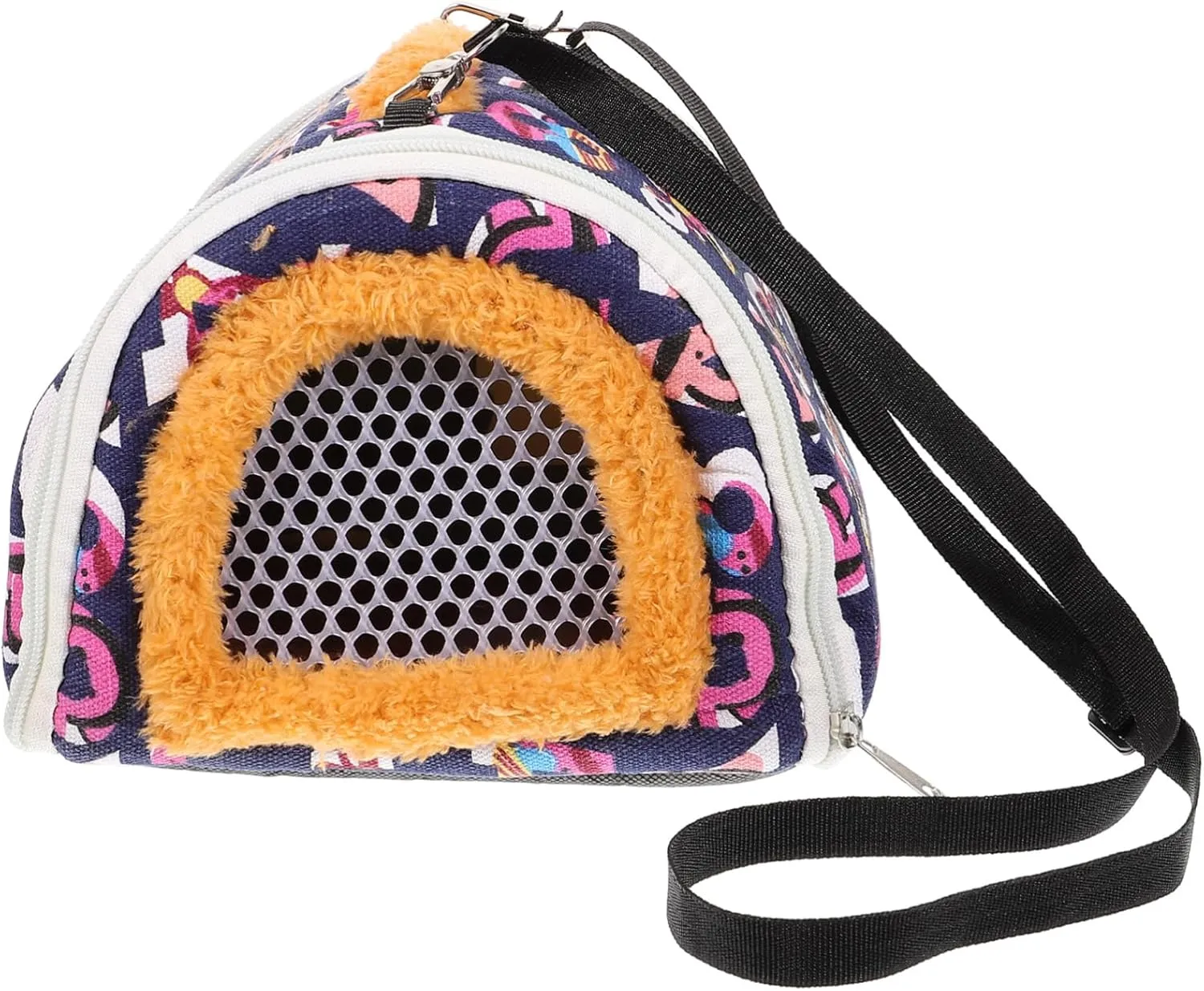 Hamster Carrier Bag Portable Travel Pouch with Breathable Mesh for Pets Durable Canvas Design for Outings with Hamsters and Guinea Pigs Convenient Shoulder Strap