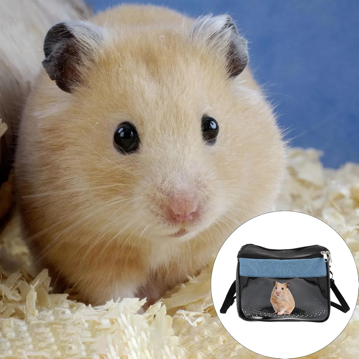Hamster Carrier Bag: Small Animal Portable Outgoing Bag Transport Pouch with Breathable Mesh Top for Hamster Rat Gerbils Sugar Glider Gecko Hedgehog