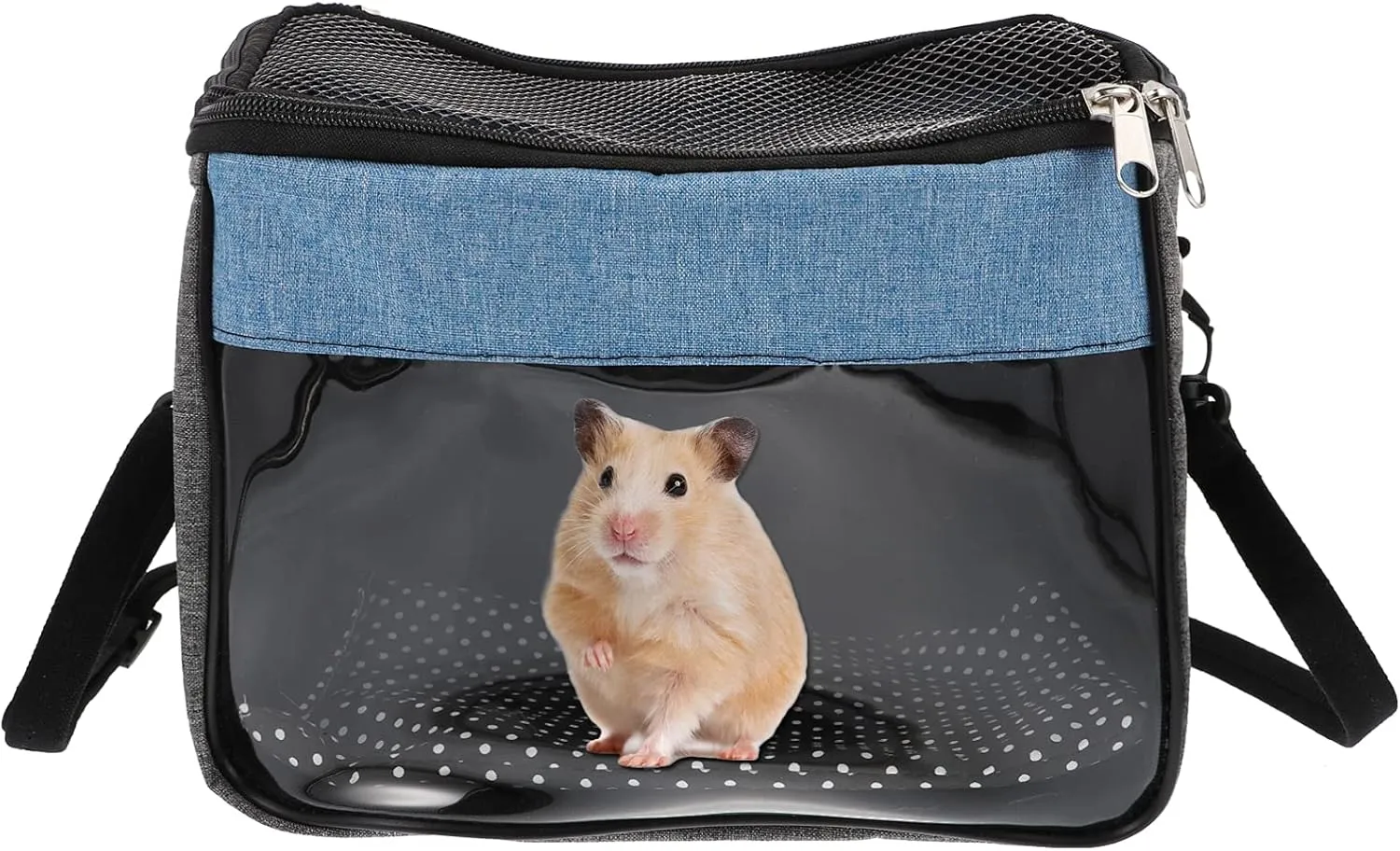 Hamster Carrier Bag: Small Animal Portable Outgoing Bag Transport Pouch with Breathable Mesh Top for Hamster Rat Gerbils Sugar Glider Gecko Hedgehog