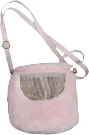 Hamster Carrier Bag Small Animals Carrier Bag Warm Portable Habitat Travel Handbag Outgoing Carrier Pouch for Rat Supplies, Pink