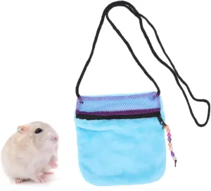 HANABASS Hamster Carrier Pet Carrier Bag for Outdoor Use Airflow Mesh Warm for Hamster Chinchilla Hedgehog Sky Blue