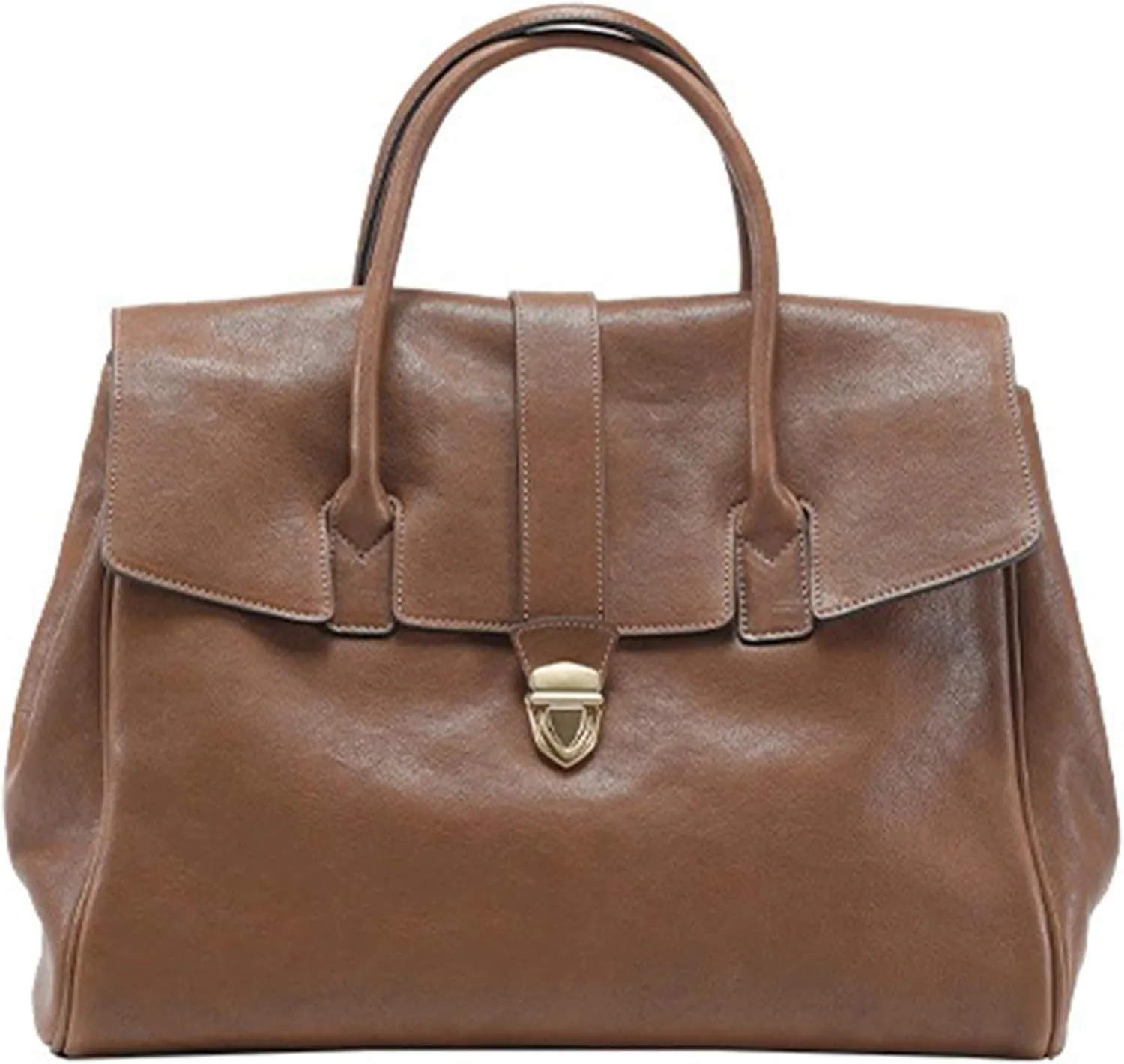 Handheld briefcase women's vintage leather large capacity commuting tanned cowhide women's bag