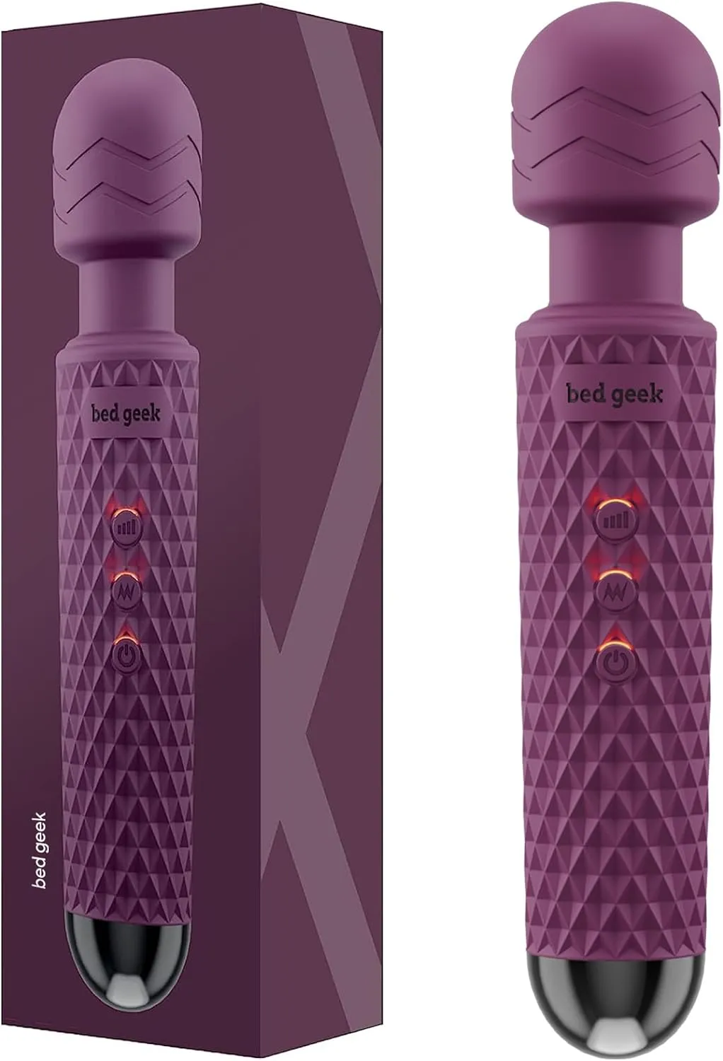 Handheld Cordless Personal Wand Massager – Waterproof, USB Rechargeable, 20 Vibration Patterns, 8 Speeds, Memory Feature, Skin-Soft Silicone for Ultimate Relaxation Tool