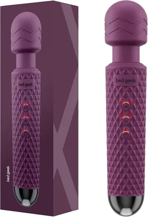 Handheld Cordless Personal Wand Massager – Waterproof, USB Rechargeable, 20 Vibration Patterns, 8 Speeds, Memory Feature, Skin-Soft Silicone for Ultimate Relaxation Tool
