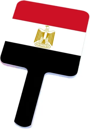 Handheld Makeup Mirrors with Egypt Flag - Hand Held Mirror with Handle for Makeup, Portable Travel Beauty Vanity Mirror for Men Women (Square) White 9×16Cm