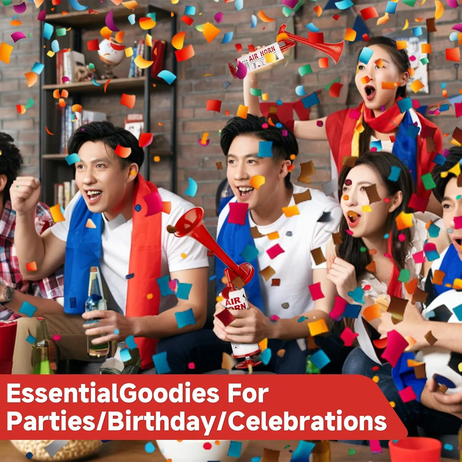 Handheld Pump Air Horn, Banhao Warning Cheering Horns Sports Events Loud Noise Maker Safety for Boats Cars Party Graduation Aggressive Animals