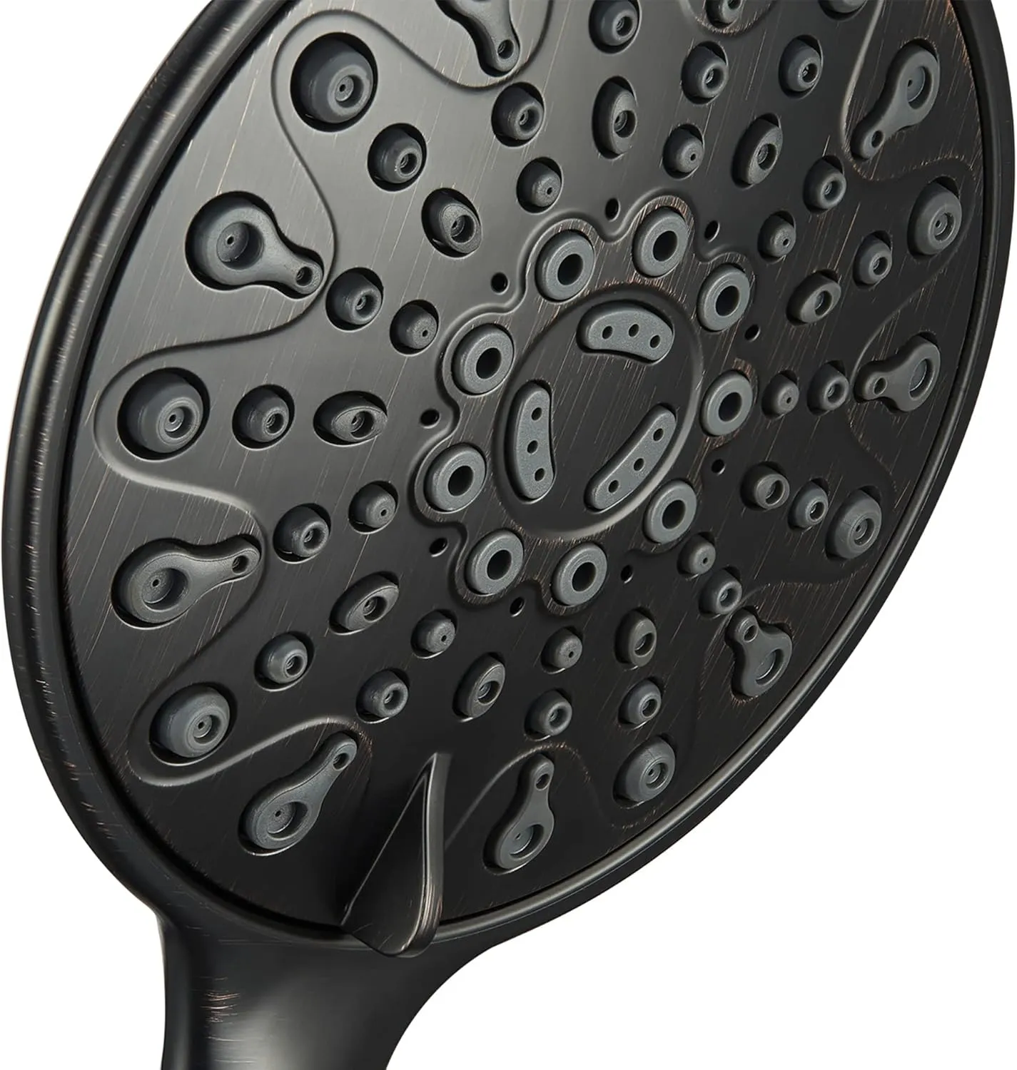 Handheld Shower Head, 6" Oil-Rubbed Bronze Face 6 Spray Setting Shower Head with High Pressure, Brass Swivel Ball Mount and Extra Long Flexible Stainless Steel Hose