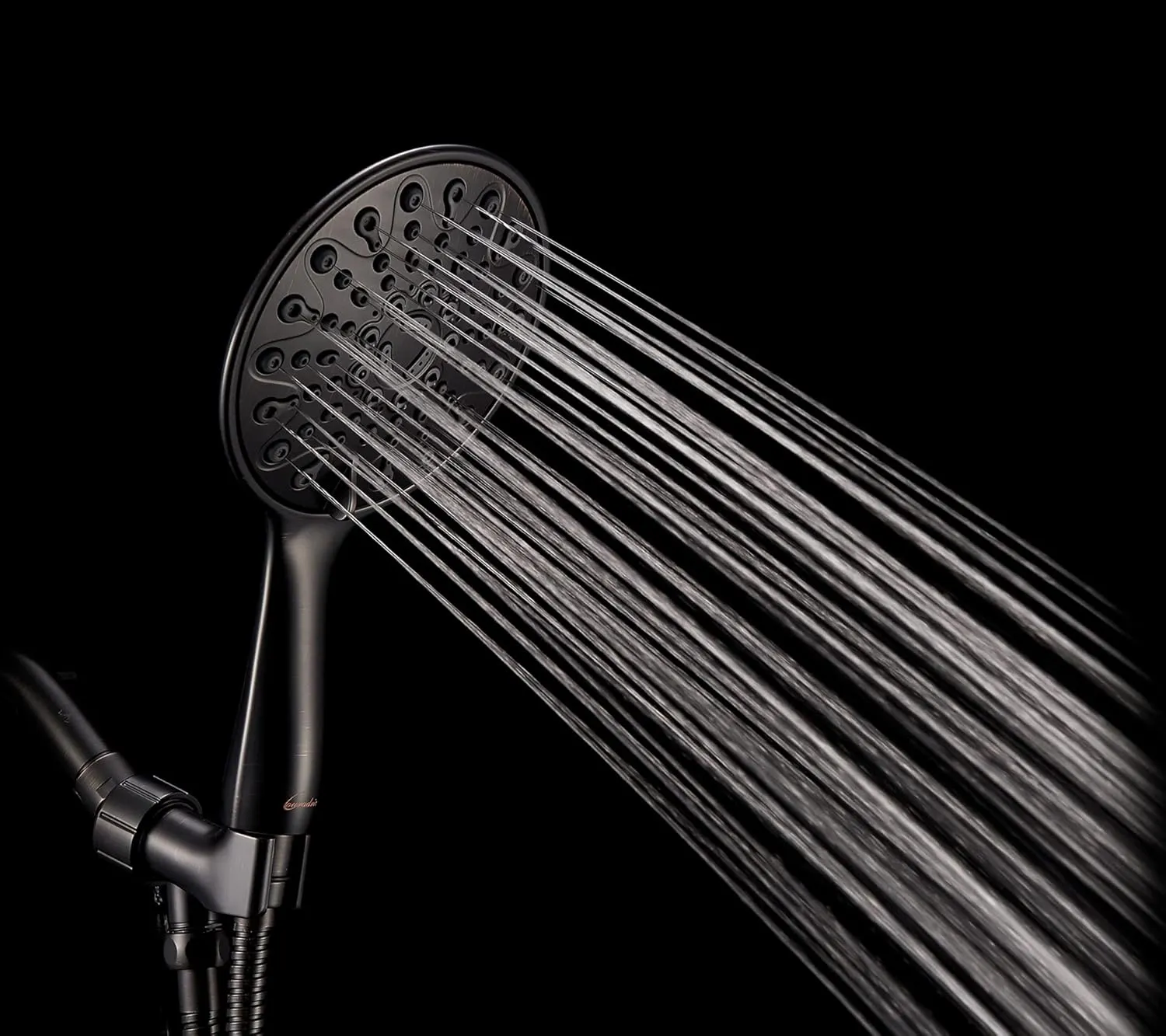 Handheld Shower Head, 6" Oil-Rubbed Bronze Face 6 Spray Setting Shower Head with High Pressure, Brass Swivel Ball Mount and Extra Long Flexible Stainless Steel Hose