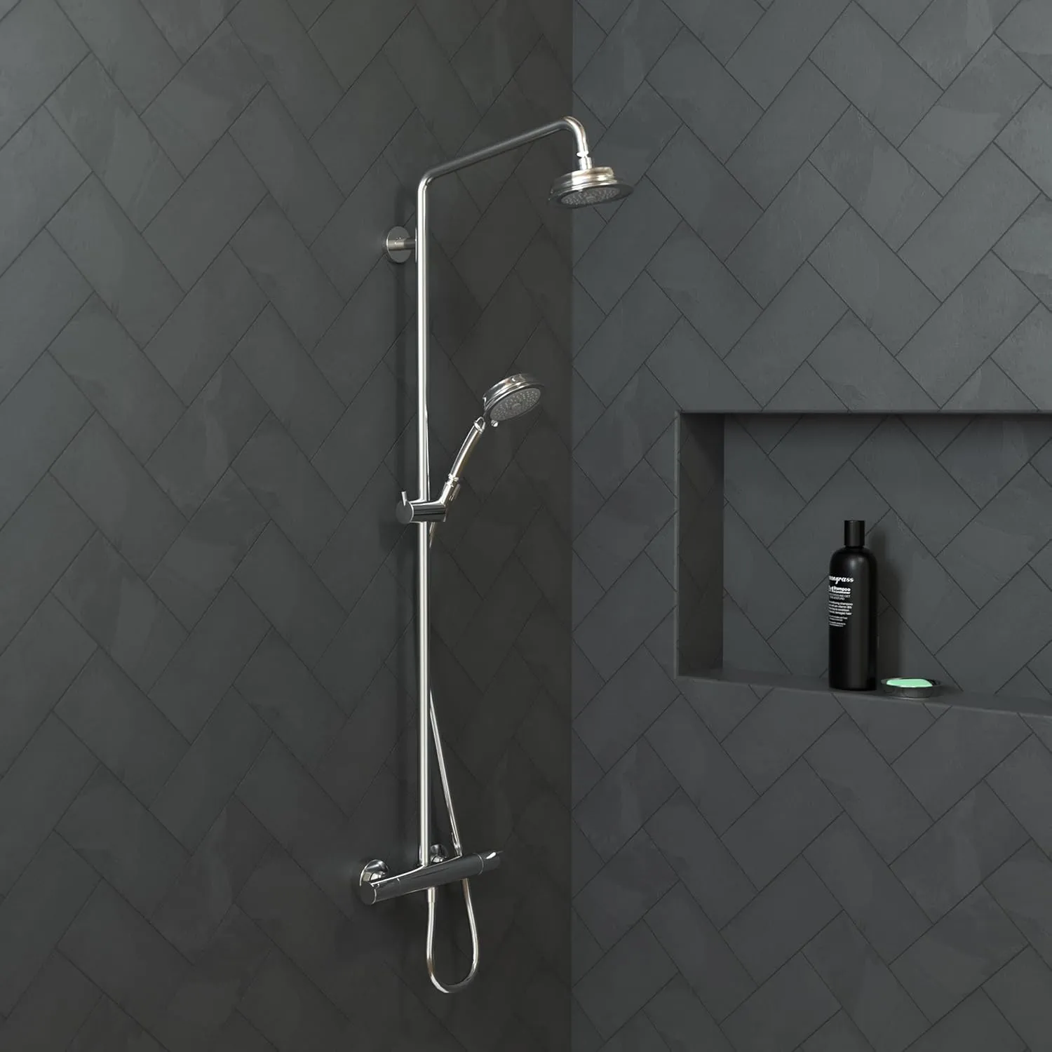 hansgrohe Croma 100 Classic Easy Install 5-inch Handheld Shower Head Classic 3 Full, Pulsating Massage, Intense Turbo 04072000