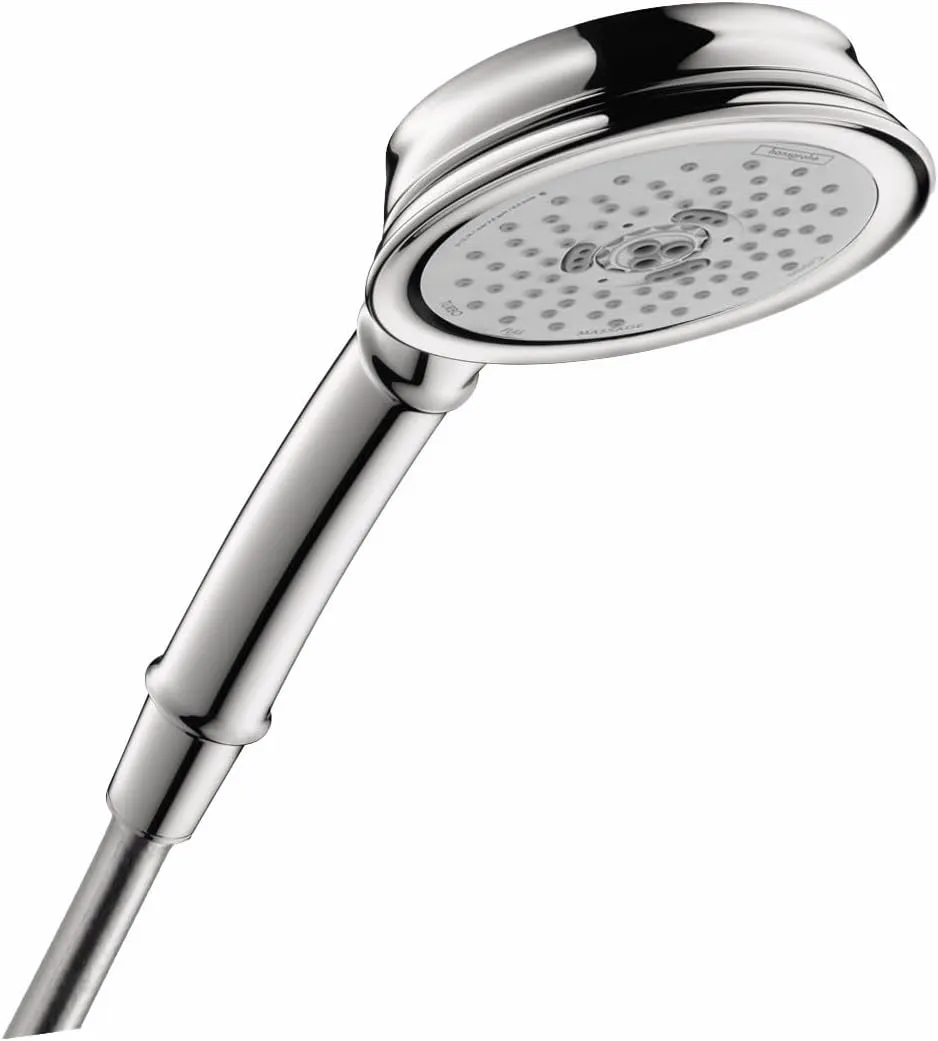 hansgrohe Croma 100 Classic Easy Install 5-inch Handheld Shower Head Classic 3 Full, Pulsating Massage, Intense Turbo 04072000