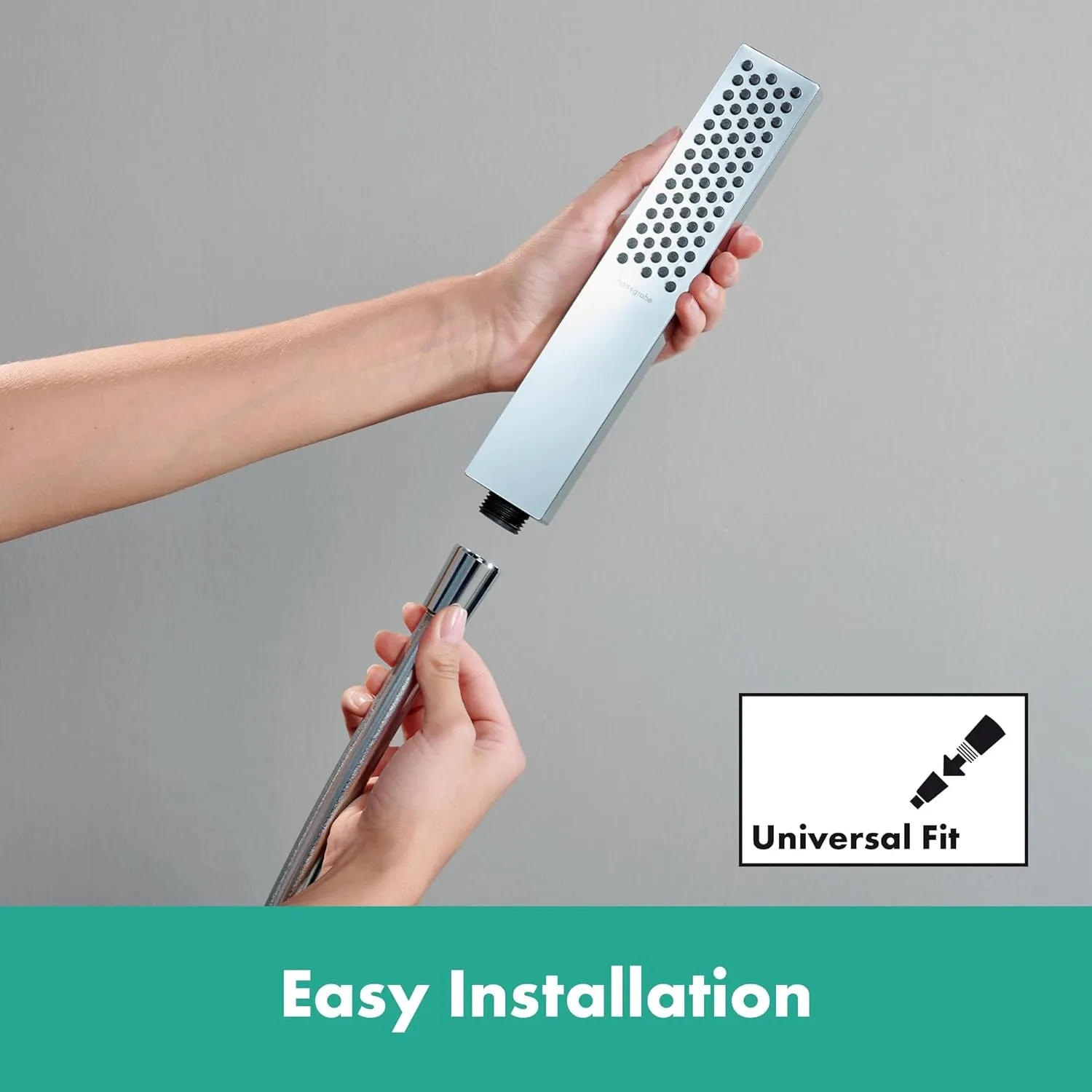 hansgrohe Pulsify E 2-inch Modern Handheld Shower Head 1-Spray PowderRain in Chrome, 24322001