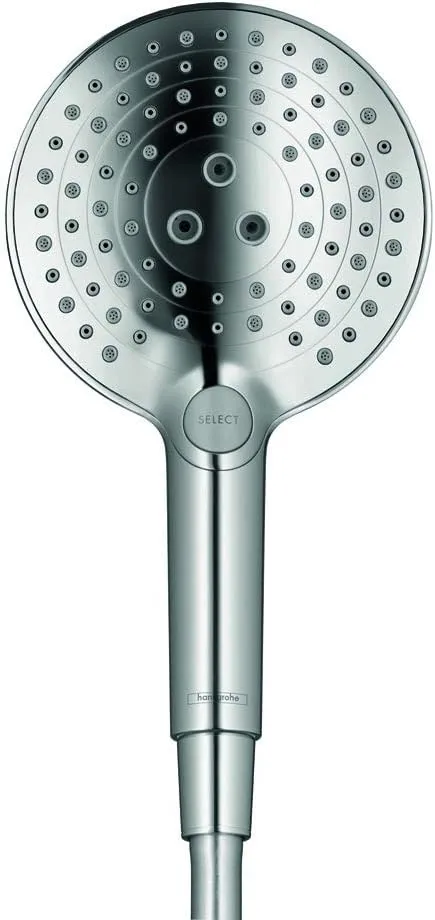 hansgrohe Raindance Select S Easy Install 5-inch Handheld Shower Head Modern 3 -Spray PowderRain, Rain, Whirl 26037001