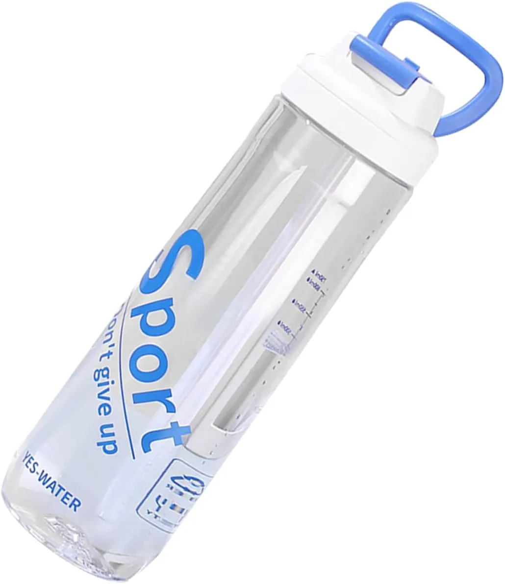 Happyyami Travel Straws Fitness Bottle Reusable Drink Bottle Water Bottle with Measurements Drink Supplies Portable Sports Bottle Portable Water Bottle Colorful Lovers Container re-usable