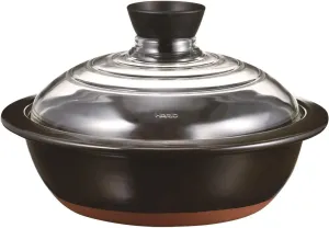 HARIO GDN-225-B Pot with Glass Lid No. 8, 78.6 fl oz (2,000 ml)