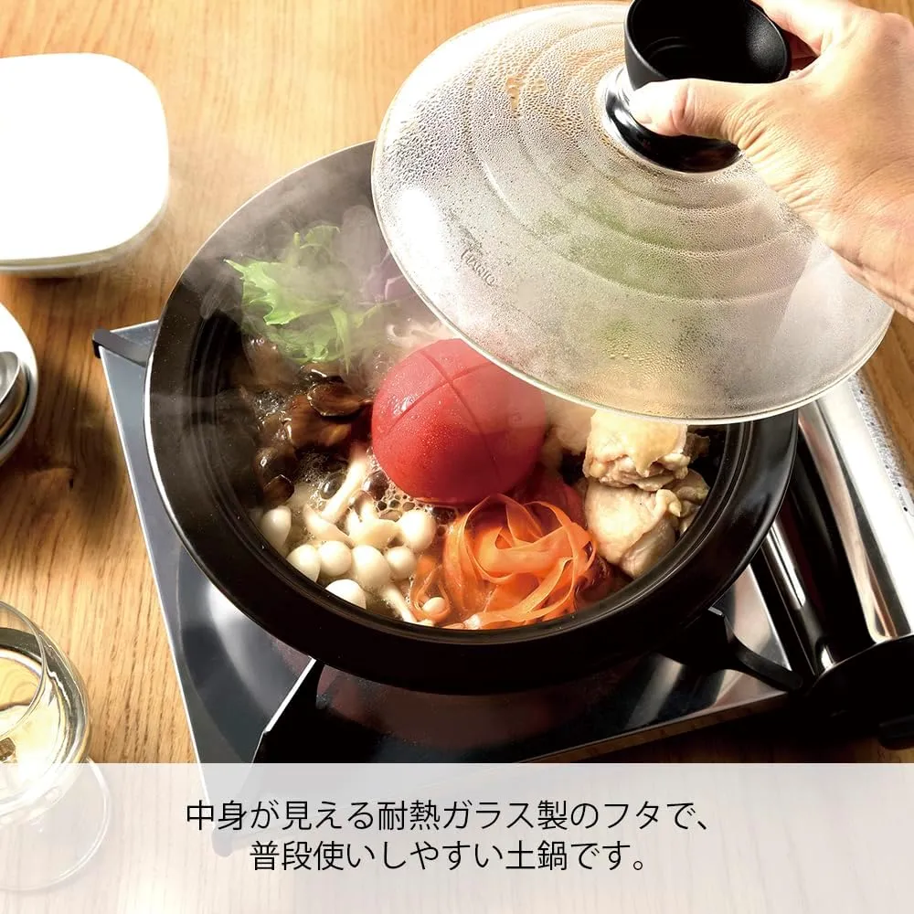 HARIO GDN-225-B Pot with Glass Lid No. 8, 78.6 fl oz (2,000 ml)