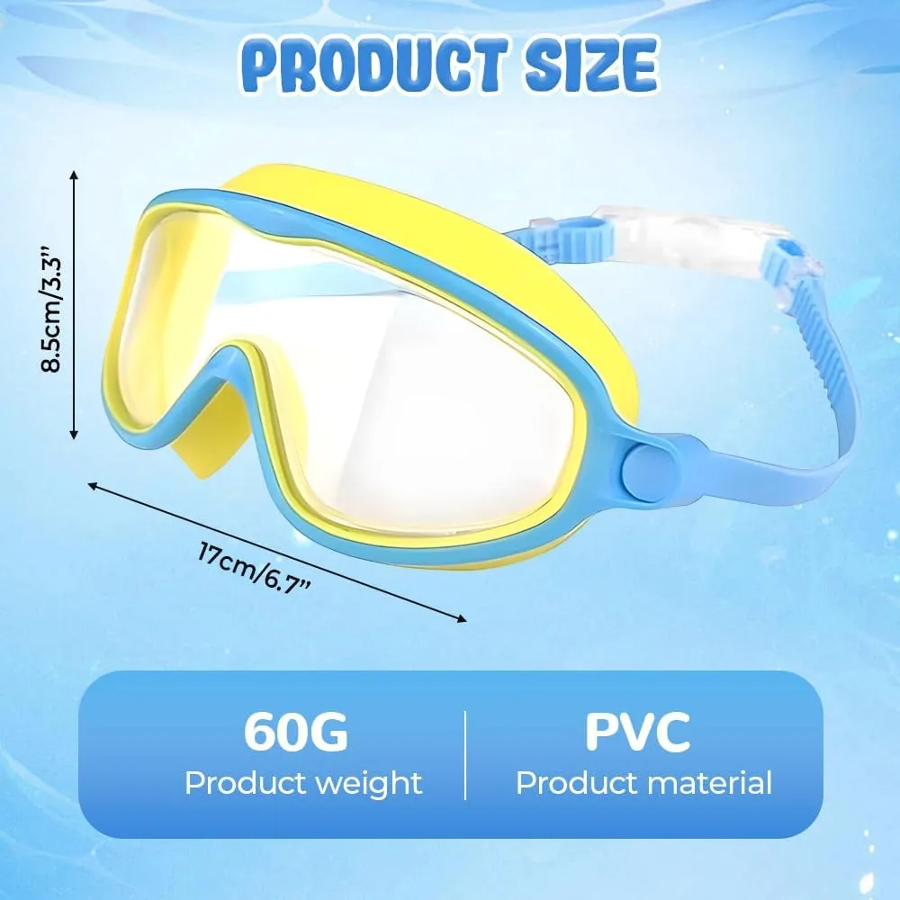 HD Children's Large Frame Waterproof and Anti-fog Swimming Goggles, 2025 New Kids Swim Goggles with Nose Cover