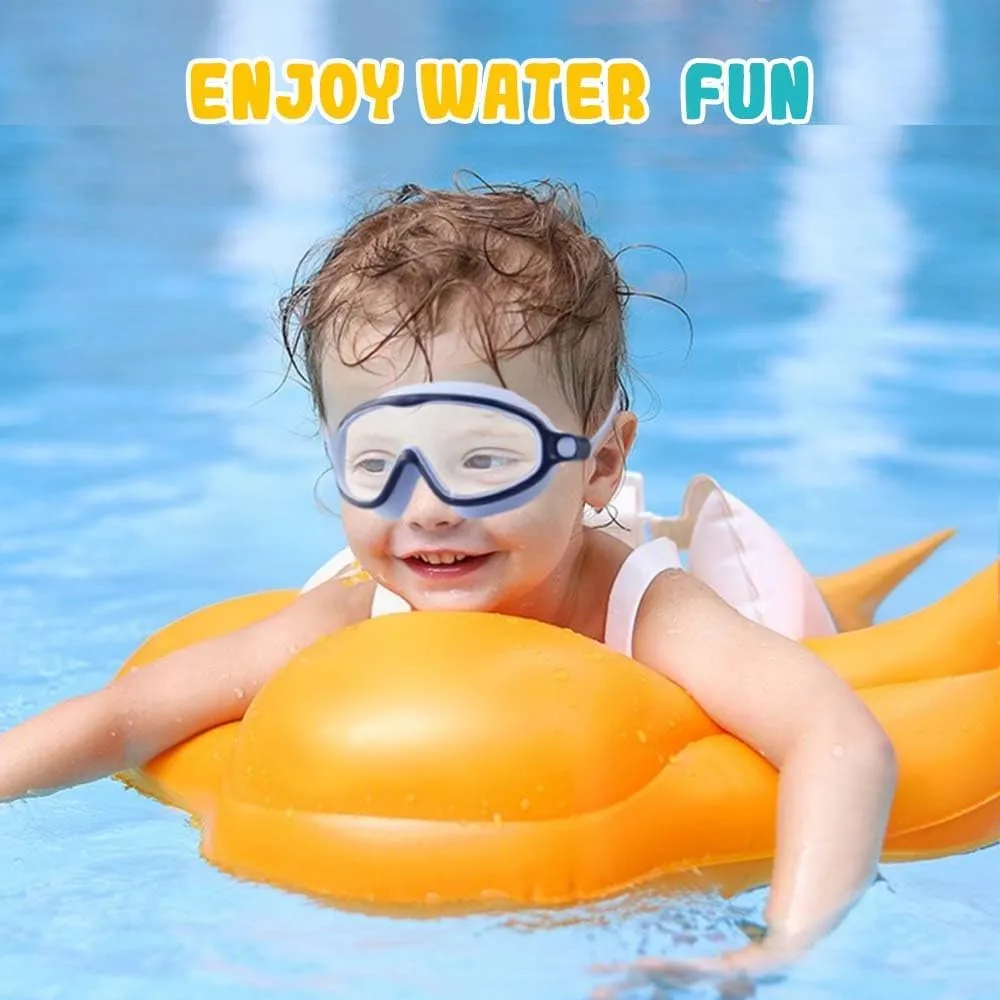 HD Children's Large Frame Waterproof and Anti-fog Swimming Goggles, 2025 New Kids Swim Goggles with Nose Cover