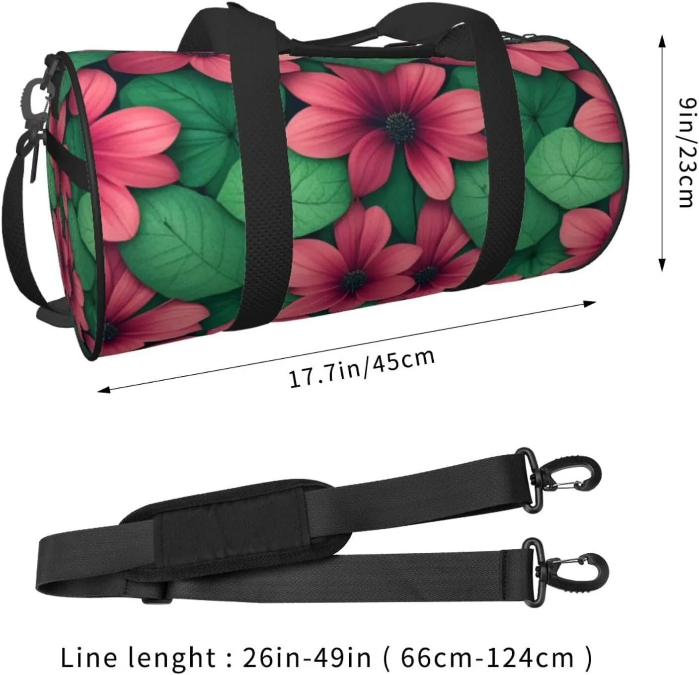 HD Green Nature Printed Travel Bag,Round Personal Item Storage bag,Foldie Duffel Bag for Traveling Vacation,Fitness,Sports