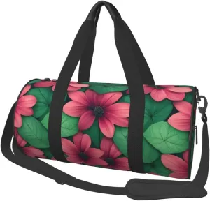 HD Green Nature Printed Travel Bag,Round Personal Item Storage bag,Foldie Duffel Bag for Traveling Vacation,Fitness,Sports
