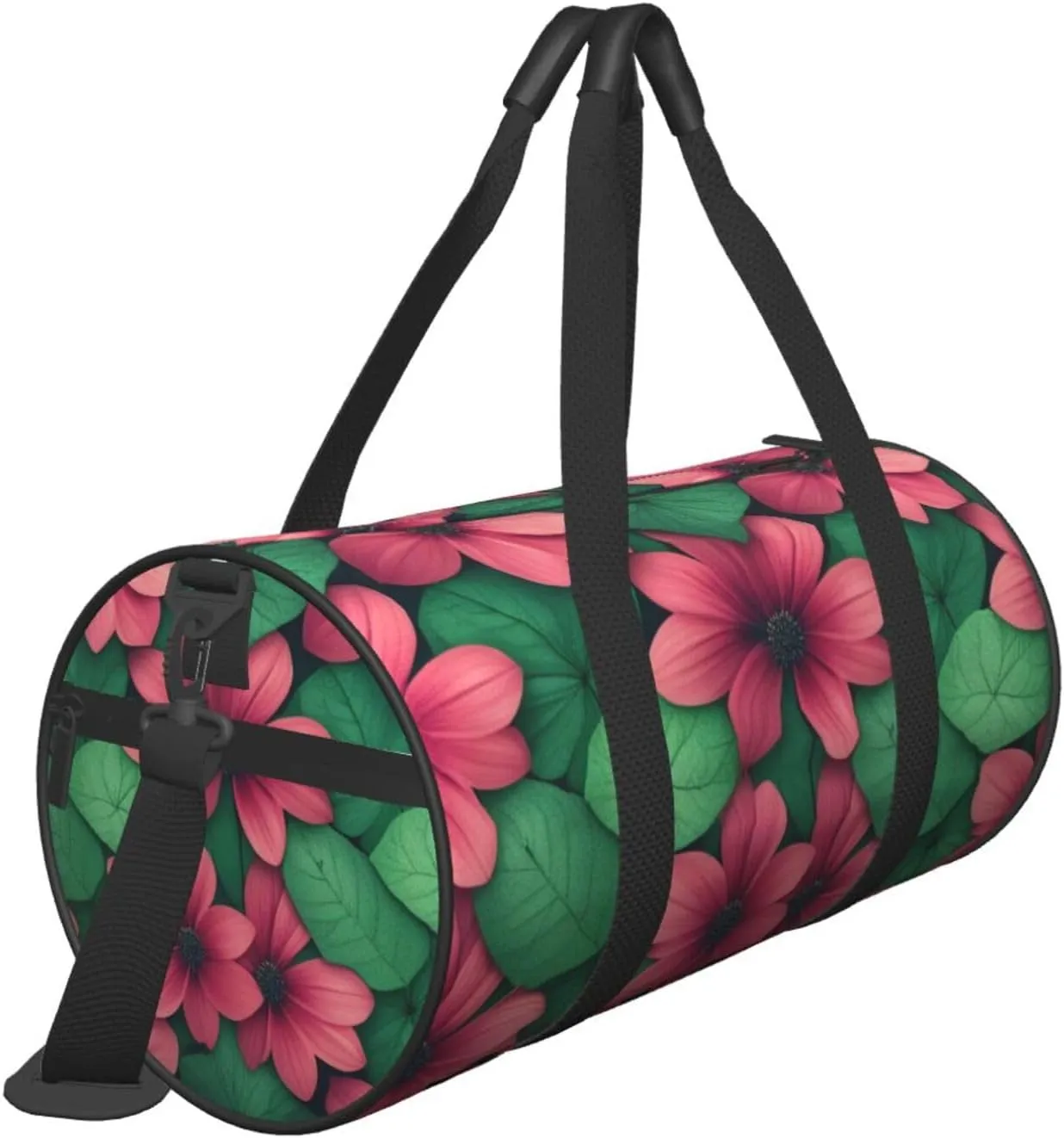 HD Green Nature Printed Travel Bag,Round Personal Item Storage bag,Foldie Duffel Bag for Traveling Vacation,Fitness,Sports