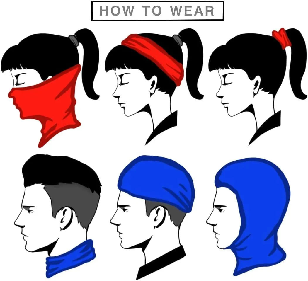 Headwear Bandana Head Wrap Face Scarf Mask Neck Warmer Balaclava for Sports