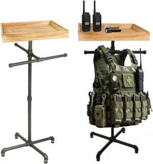 Heavy-Duty Police Gear Rack & Tactical Gear Stand | Multi-Functional Body Armor Hanger for Plate Carrier, Vest, Military Equipment | Free-Standing Durable Steel Armor Stand