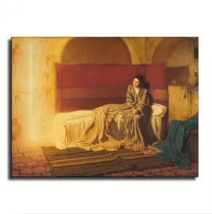 Henry Ossawa Tanner The Annunciation Canvas Art Poster Wall Art Print Modern Unique Family Bedroom Living Room Decor (12x16inch Framed)