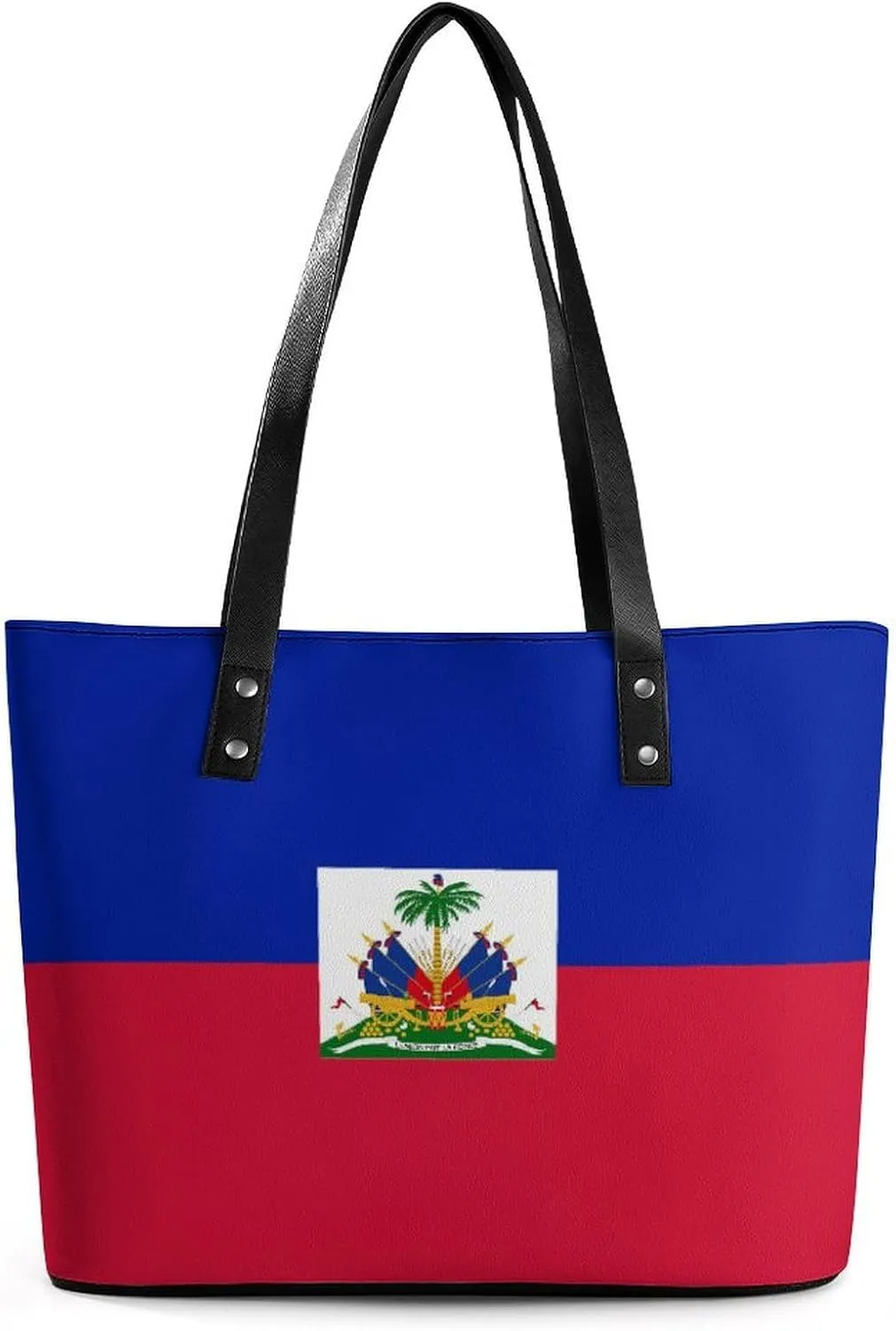Herm Flag Large Capacity Women’s Tote Bag Stylish Leather Handbag for Travel