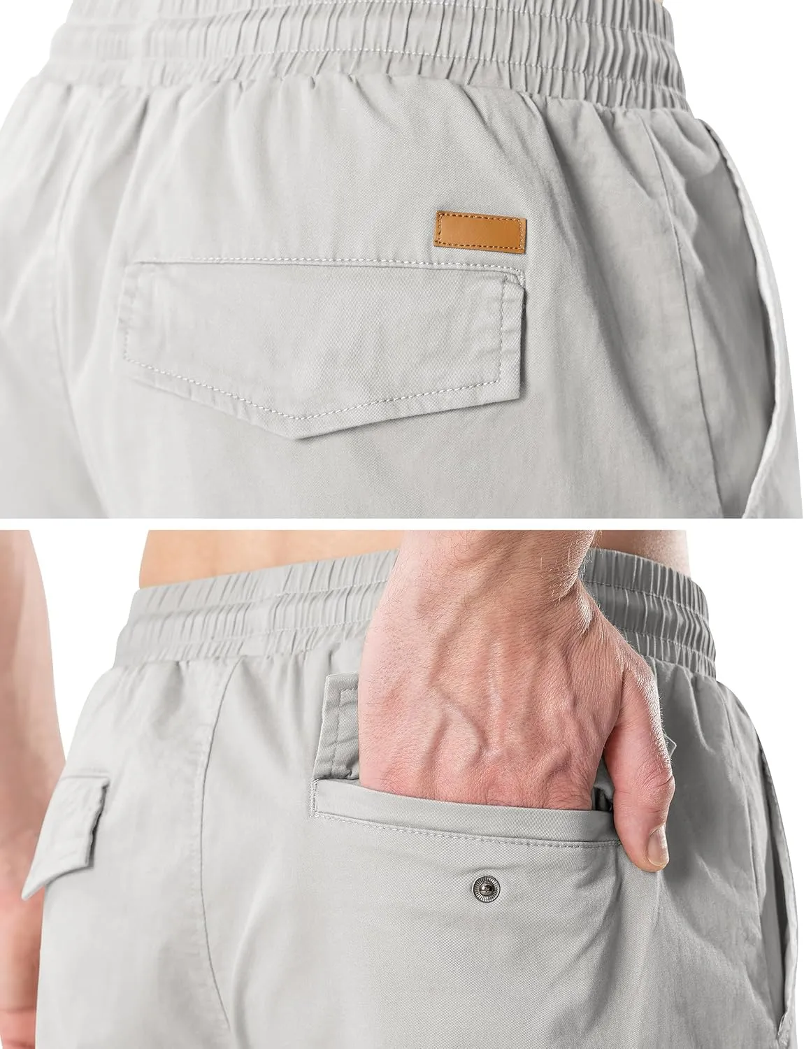 HHZ Men's Drawstring Cargo Shorts Relaxed Fit Shorts with Pockets Work Hiking Summer Athletic Short Men