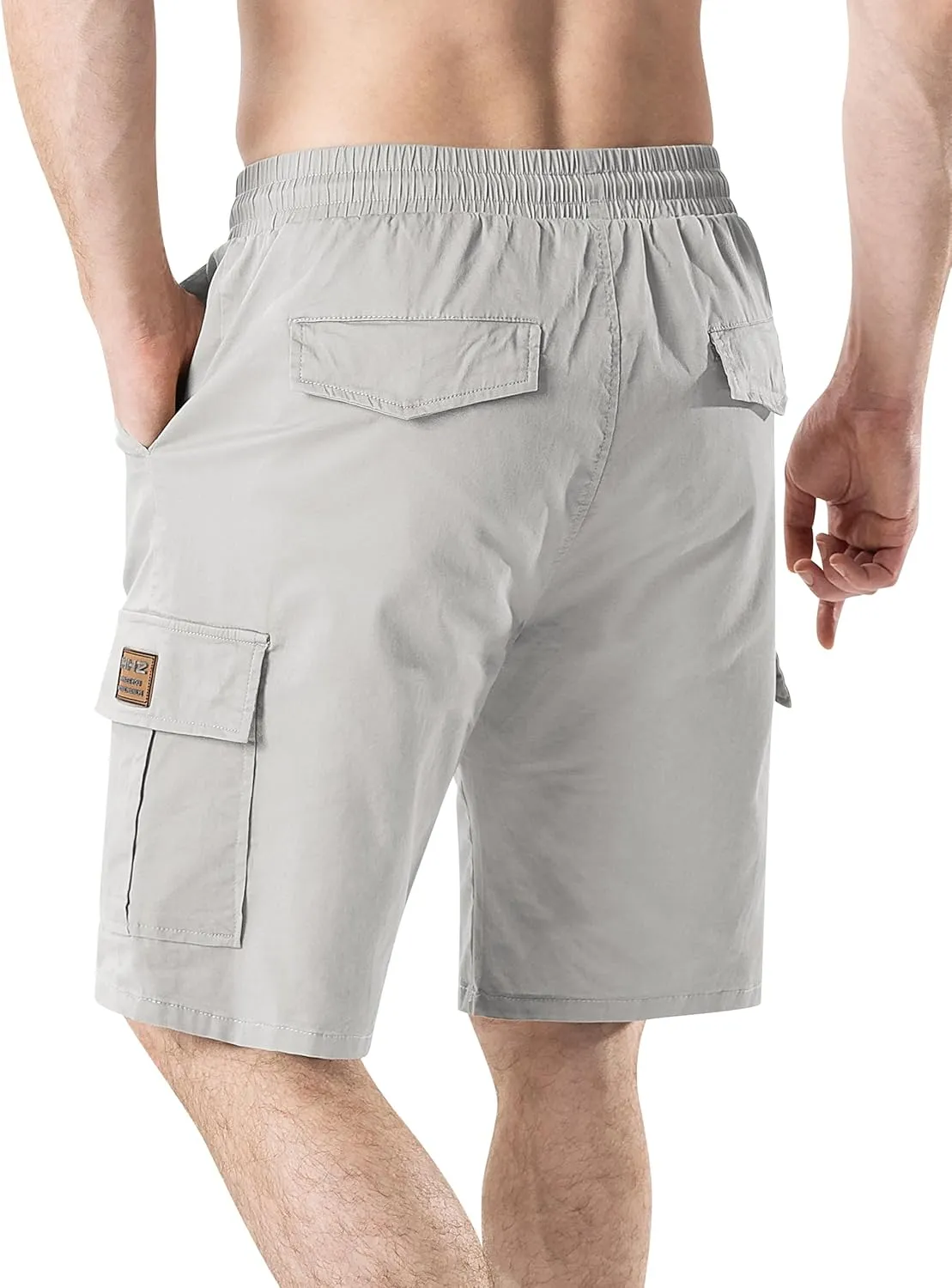 HHZ Men's Drawstring Cargo Shorts Relaxed Fit Shorts with Pockets Work Hiking Summer Athletic Short Men