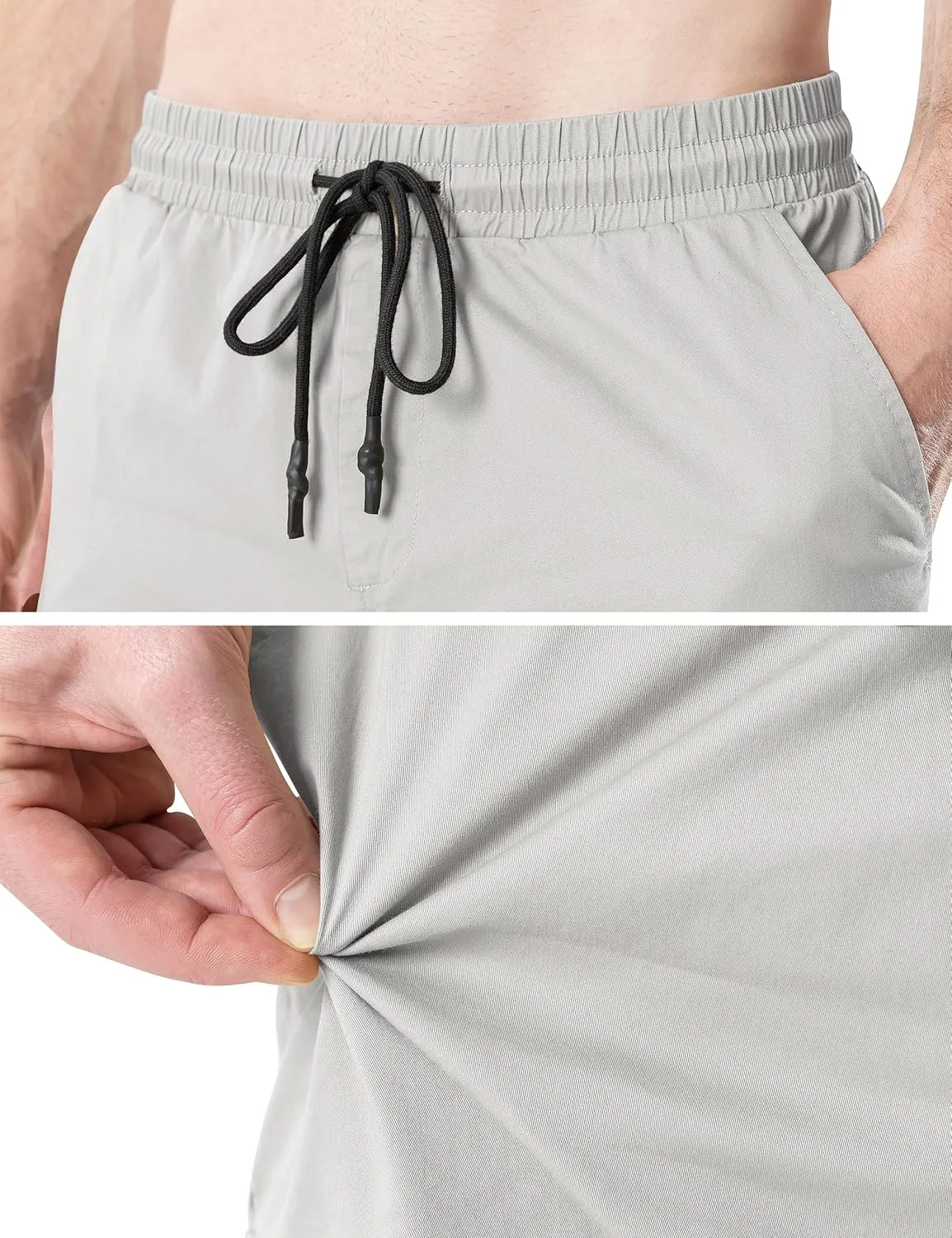 HHZ Men's Drawstring Cargo Shorts Relaxed Fit Shorts with Pockets Work Hiking Summer Athletic Short Men