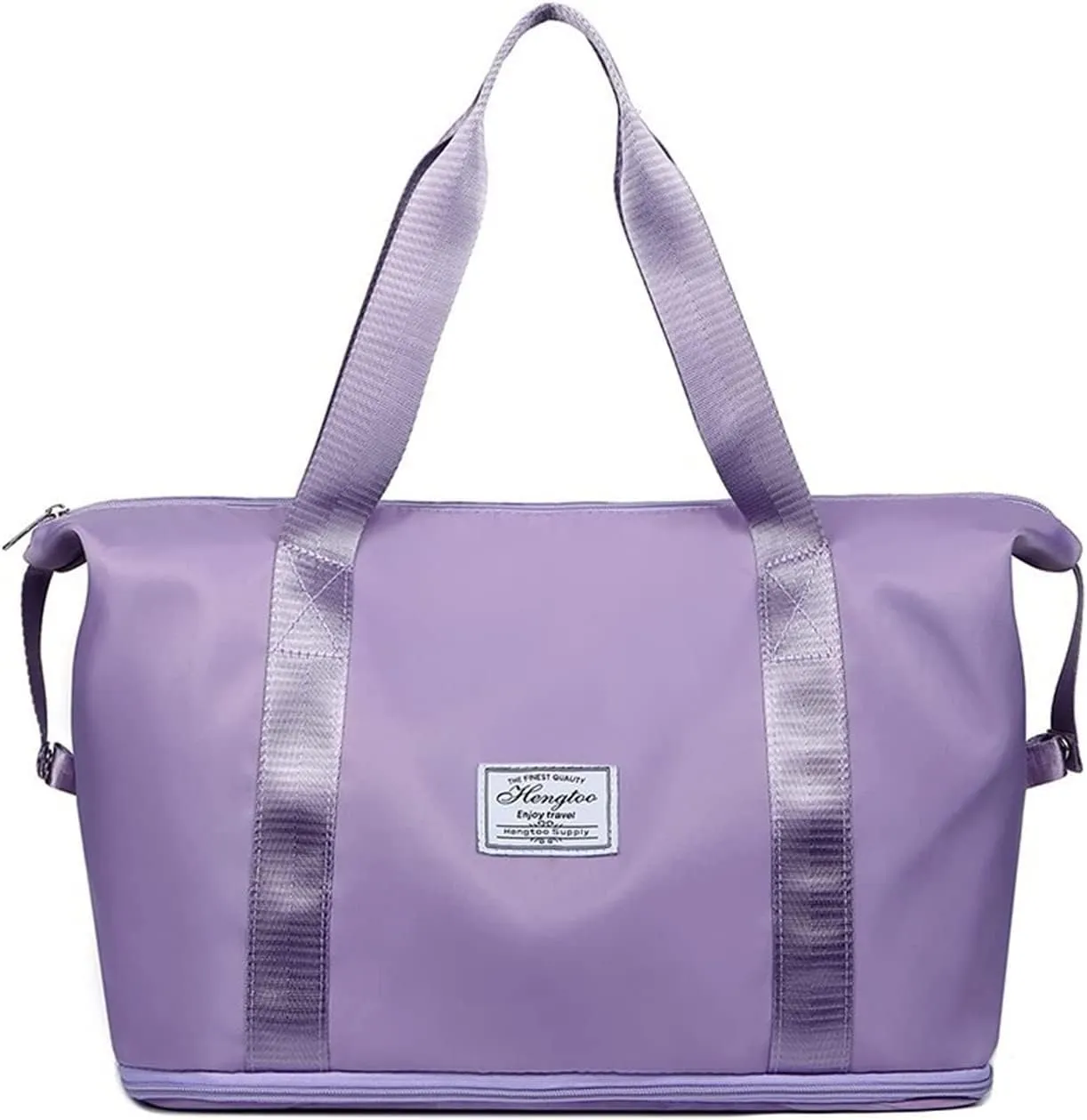 High-Capacity Double-Layer Wet Separation Travelling Bag, Large Capacity Folding Travel Bag, Foldable Travel Duffel Bag, Travel Lightweight Waterproof Carry Luggage Bag, Light Purple, Travel Accessories