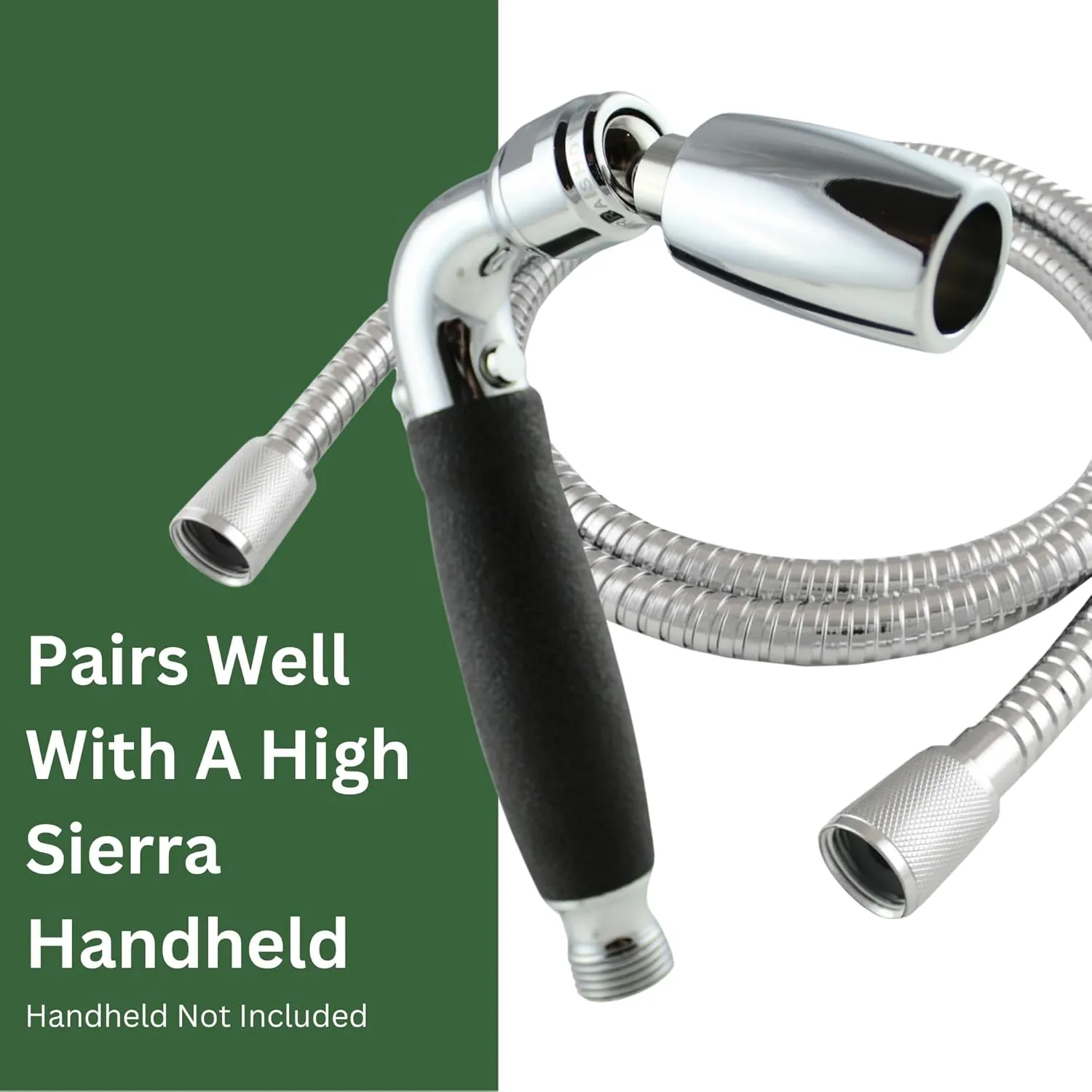 High Sierra Showerheads® - Shower Hose Brushed Gold Finish with Non-Toxic and Safe Silicone Inner Tube – Extra Long, Flexible Shower Hose – 72 Inches – 304 Stainless Steel
