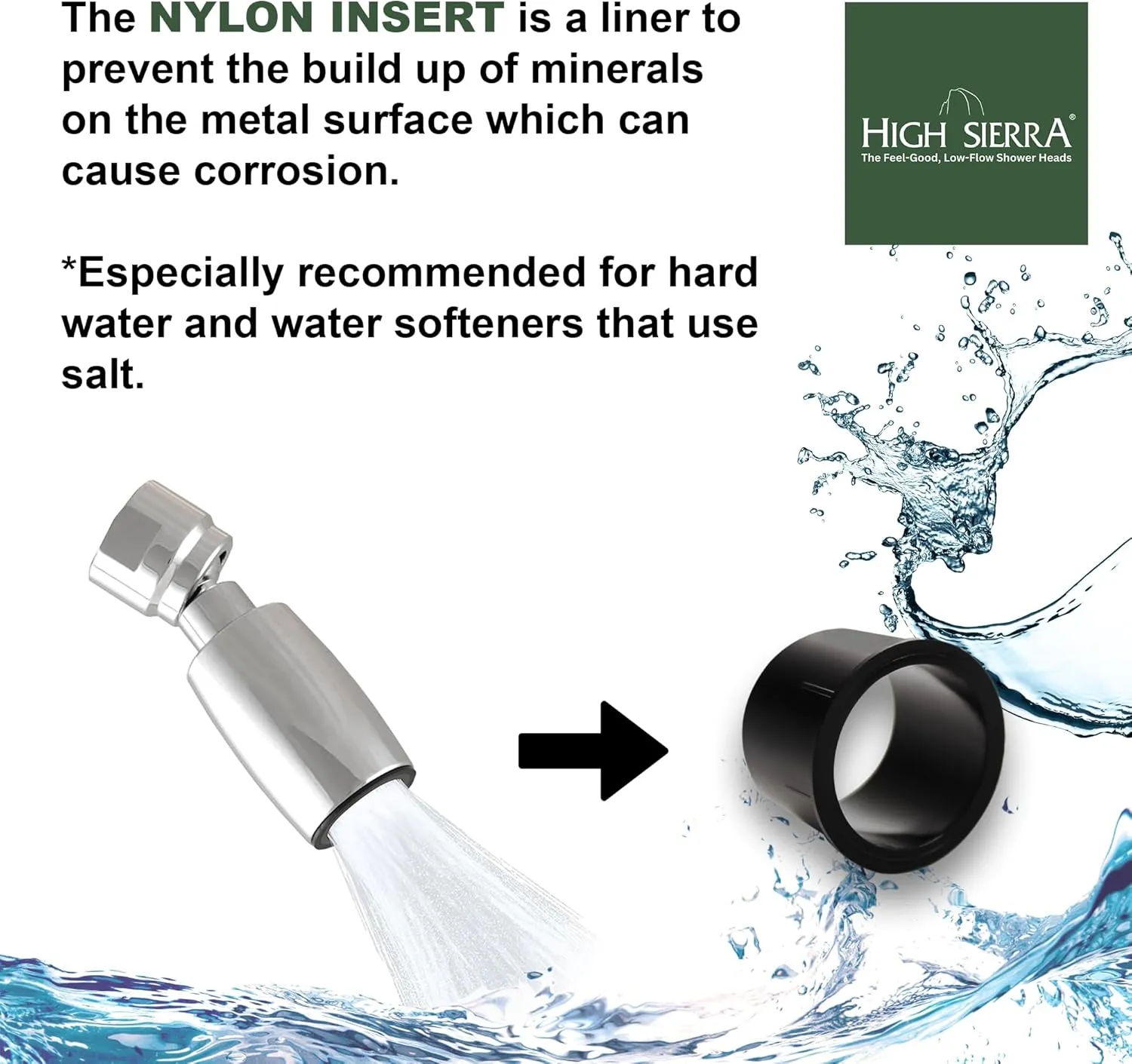 High Sierra Showerheads® - Solid Metal 1.5 GPM Low-Flow 4-Way 'Half Dome' Shower Head and Handheld Combination w/Slip-Free Grip - Oil Rubbed Bronze